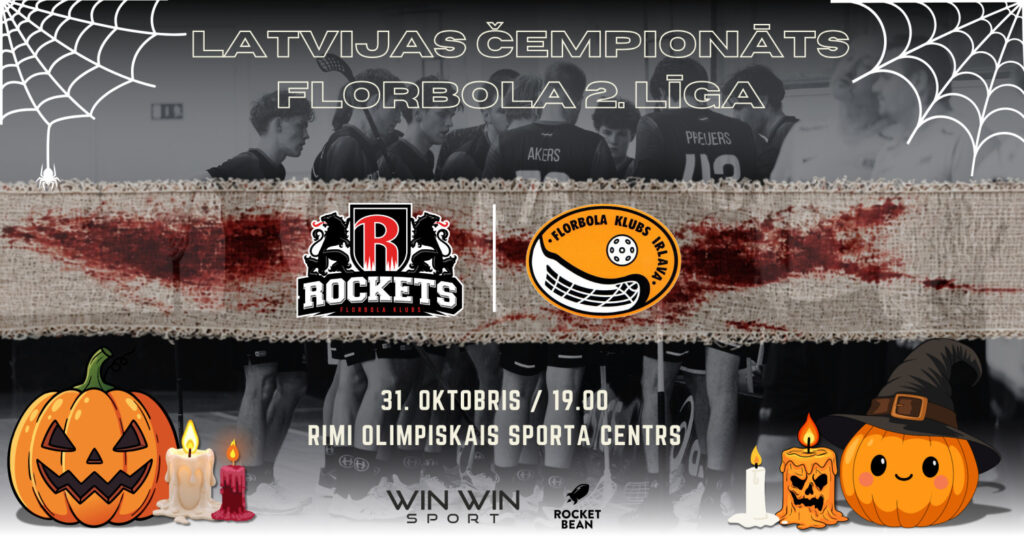 Latvijas čempionāta florbolā 2. līgas spēle FBK Rīga Rockets pret Irlava | Helovīna spēle